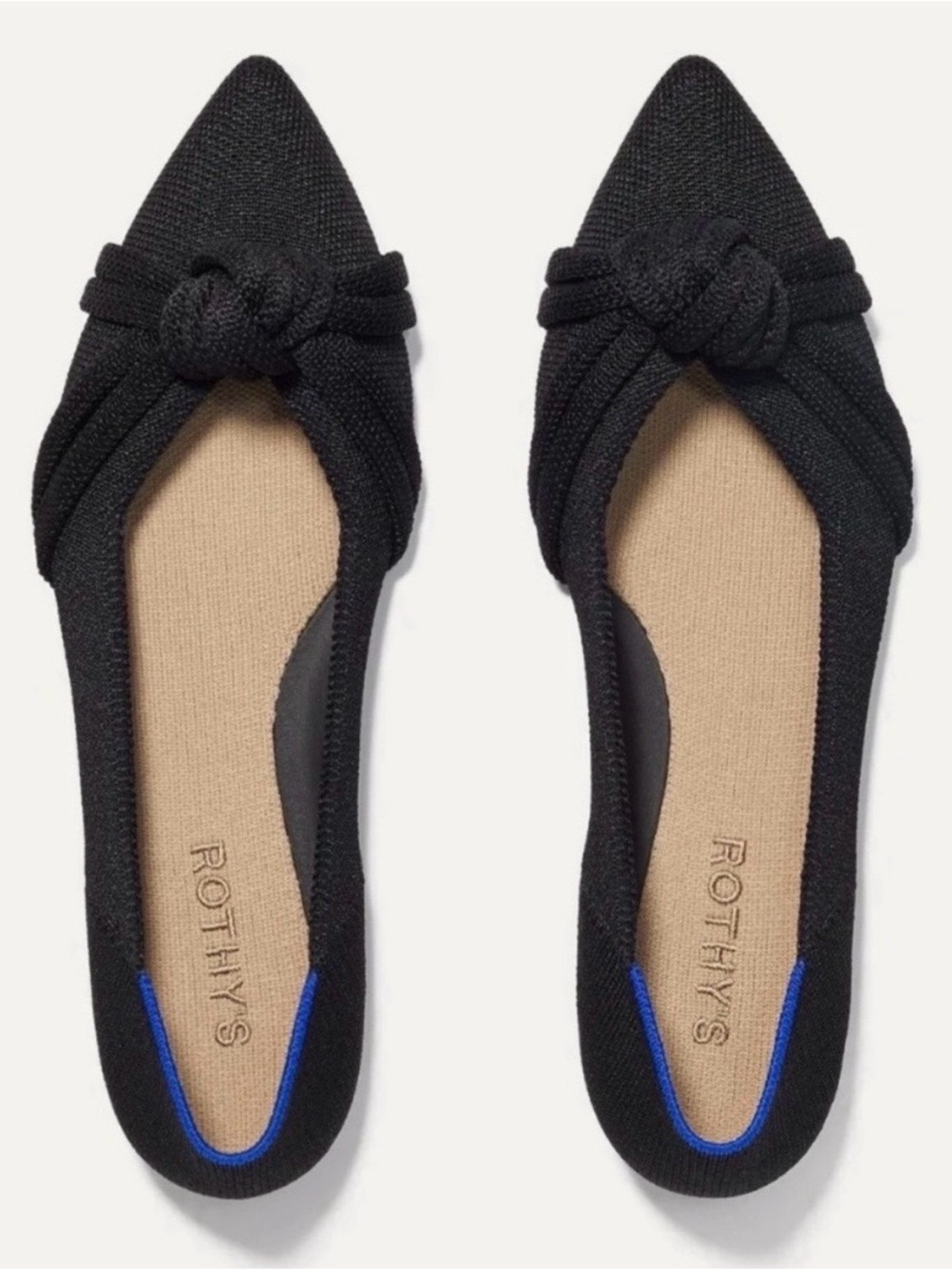 Rothy's The Knot Point II - BLACK shoes ballet flats Size 8.5